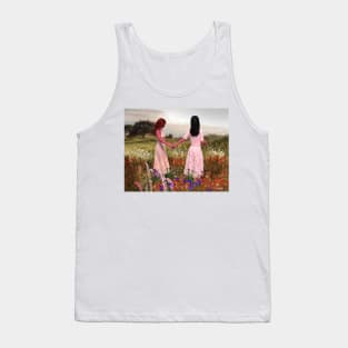 Two women girls walking on hill peace relax zen buddhism yoga Tank Top